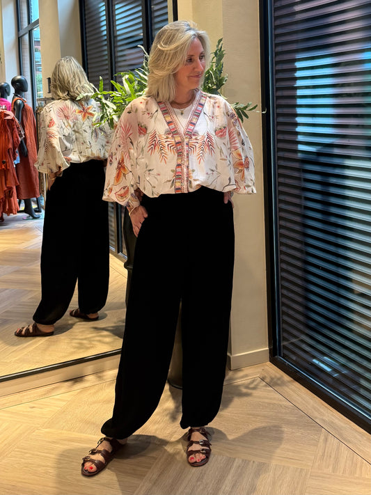 Kimono Silky Bloemen Print