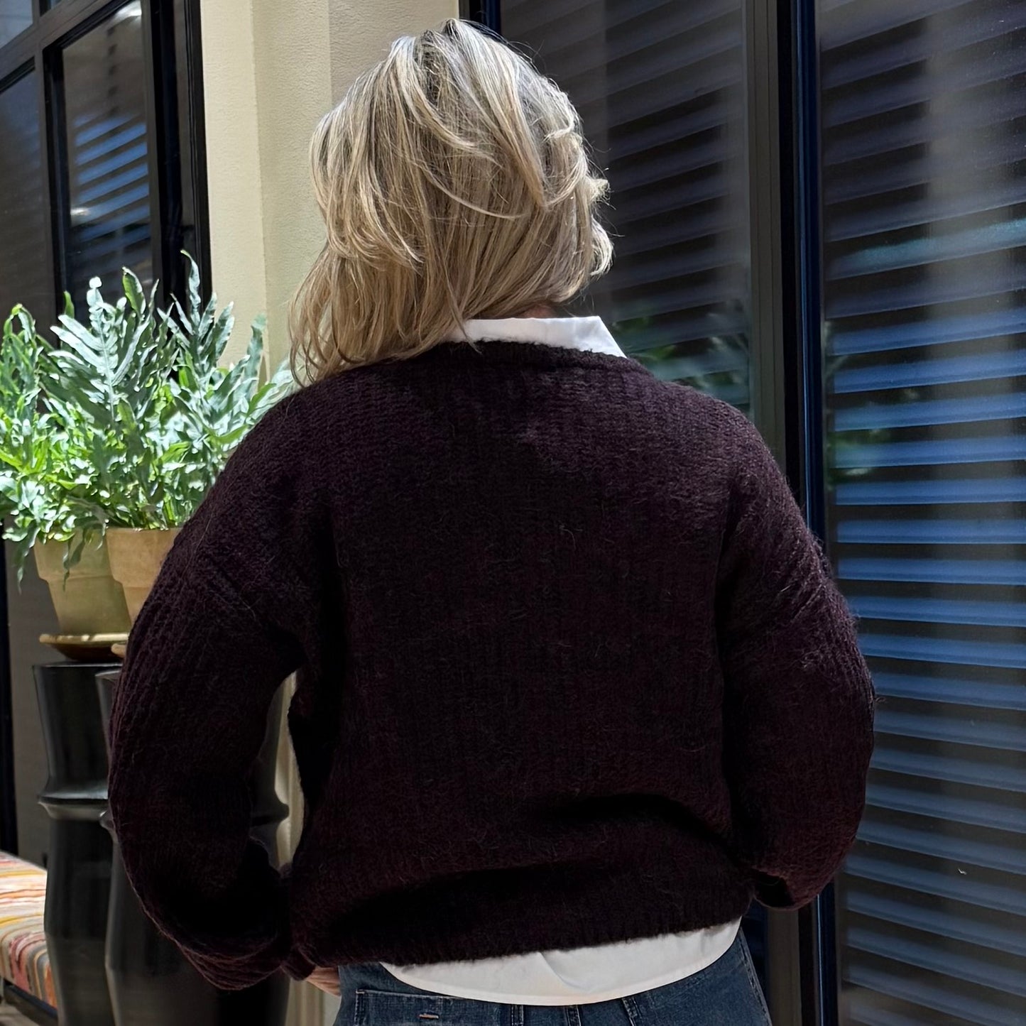 With Black Trui Ophelia Aubergine - Peet kleding