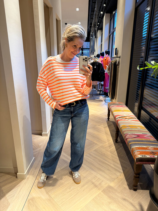 Le Temps Des Cerises Trui Frudette Oranje - Peet kleding