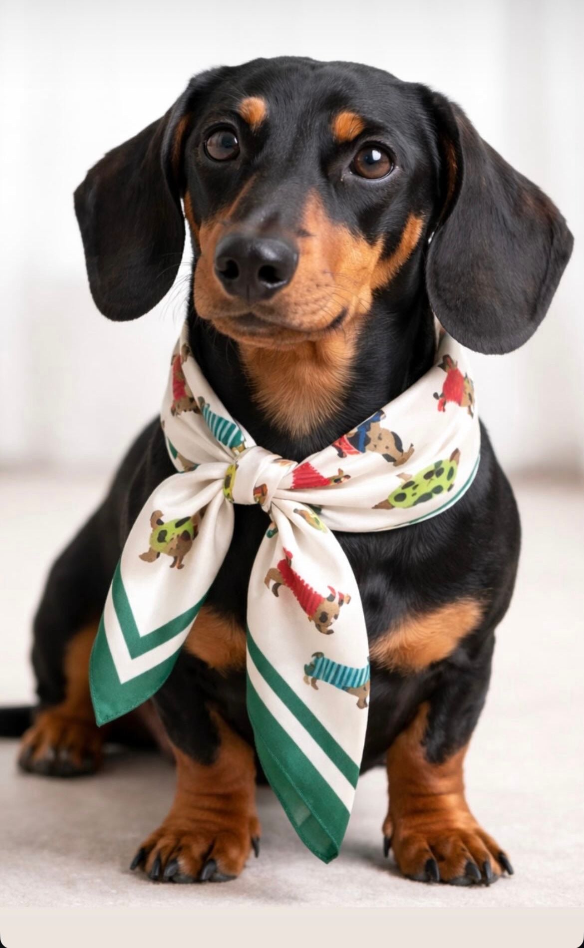 Sjaal Teckel Groen - Peet kleding