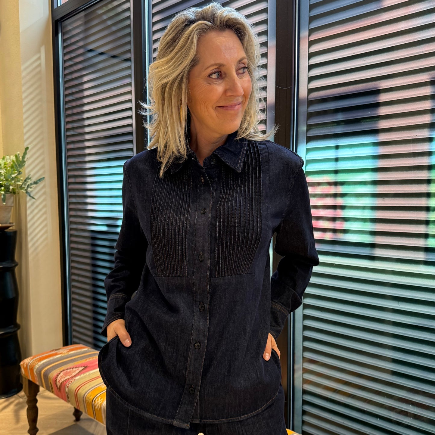 With Black Odette Denim Shirt - Peet kleding