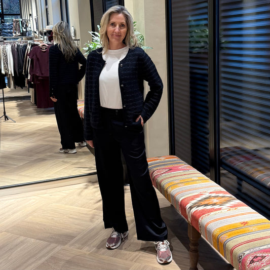 With Black Broek Dagmar Donkerblauw - Peet kleding