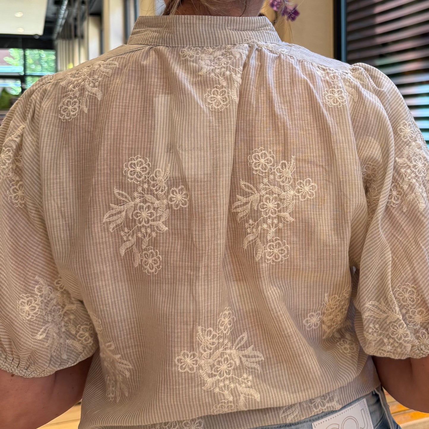 Blouse Flow Beige Wit - Peet kleding