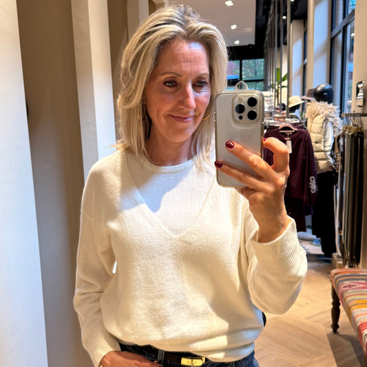 Yaya Trui Twinset Offwhite - Peet kleding