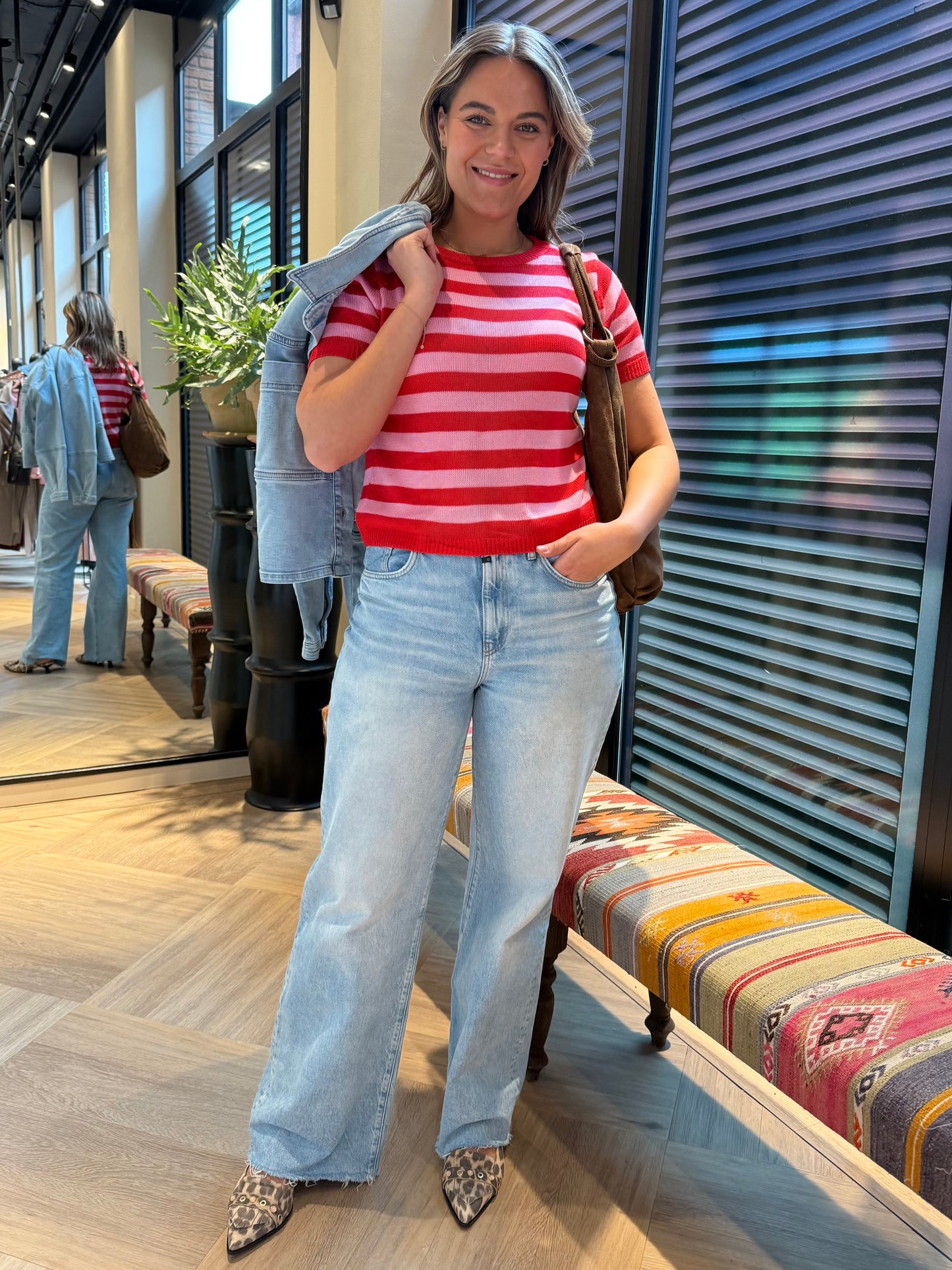 Azzurro Top Meggie Roze Rood - Peet kleding