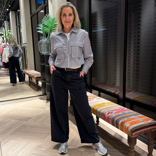 With Black Broek Steffi Navy - Peet kleding