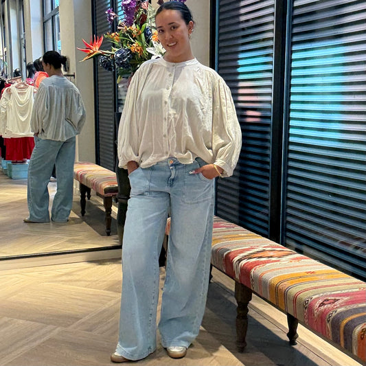 Blouse Flowy Beige - Peet kleding