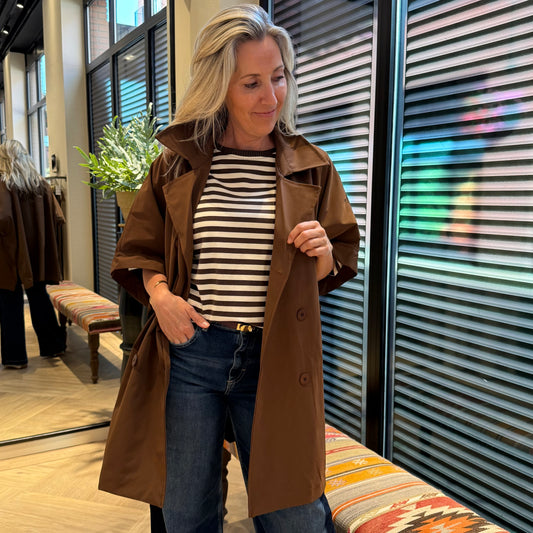Trench Cape Jane Bruin - Peet kleding