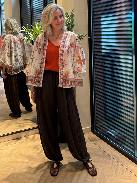 Kimono Silky Bloemen Print - Peet kleding