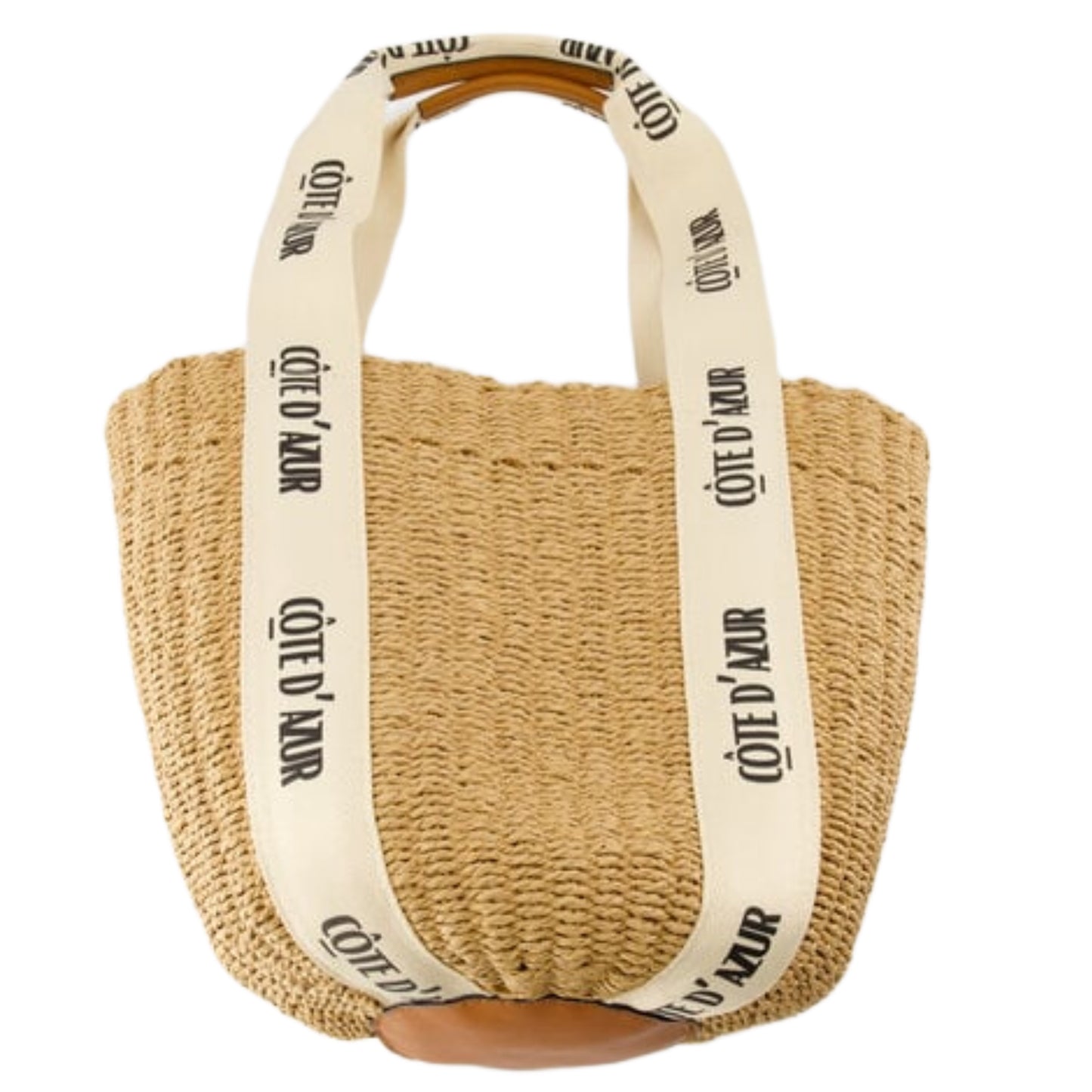 Cote D'Azure Tas Raffia Leer Cognac - Peet kleding