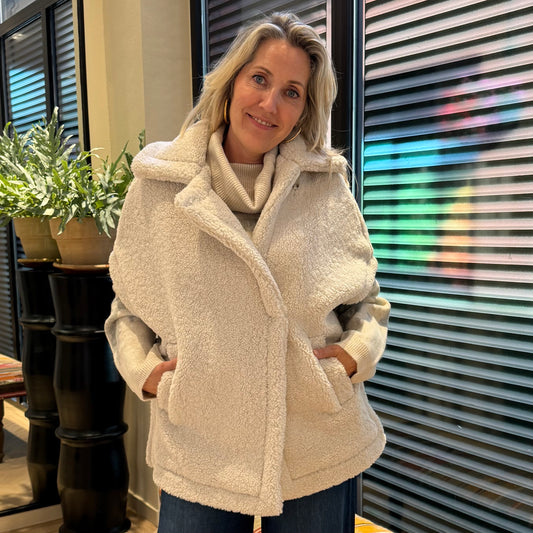 Rino & Pelle Teddy Cape Luca Birch - Peet kleding