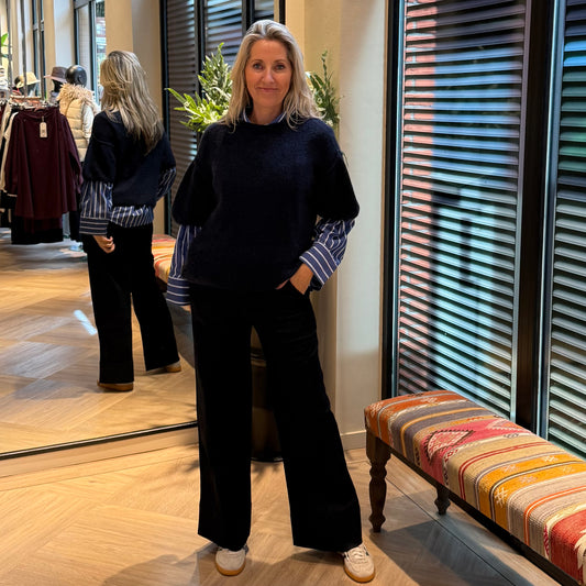 Geisha Jeans Wide Darkblue - Peet kleding