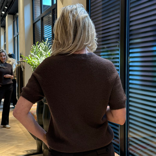 Triple Nine - Top Levi Alpaca Donkerbruin - Peet kleding