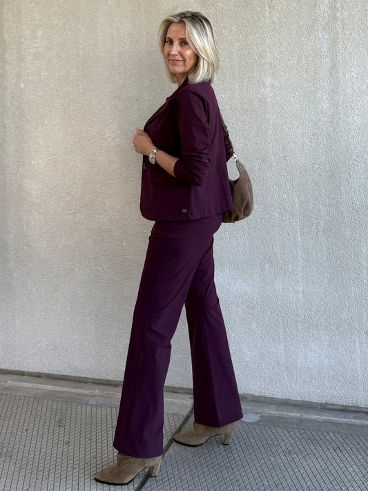 Triple Nine - Travel Broek Joy Aubergine - 3002 - Peet kleding