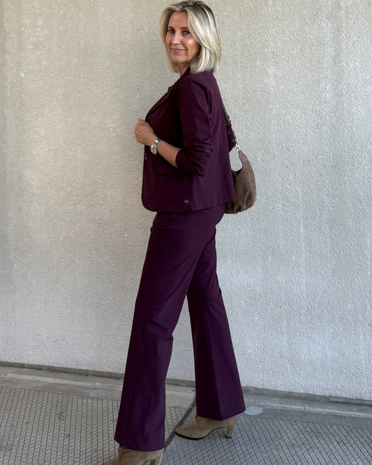Triple Nine - Travel Broek Joy Aubergine - 3002 - Peet kleding