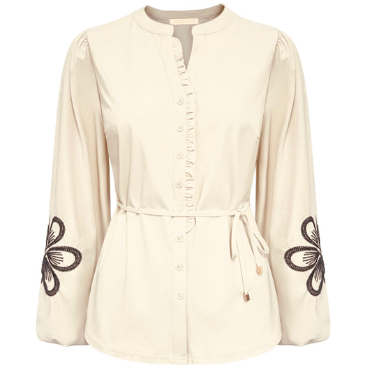 Triple Nine - Travel Blouse Simone Beige - 5923 - Peet kleding