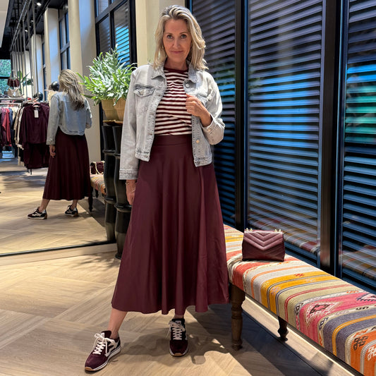 Triple Nine - Rok Dees Faux Bordeaux - Peet kleding