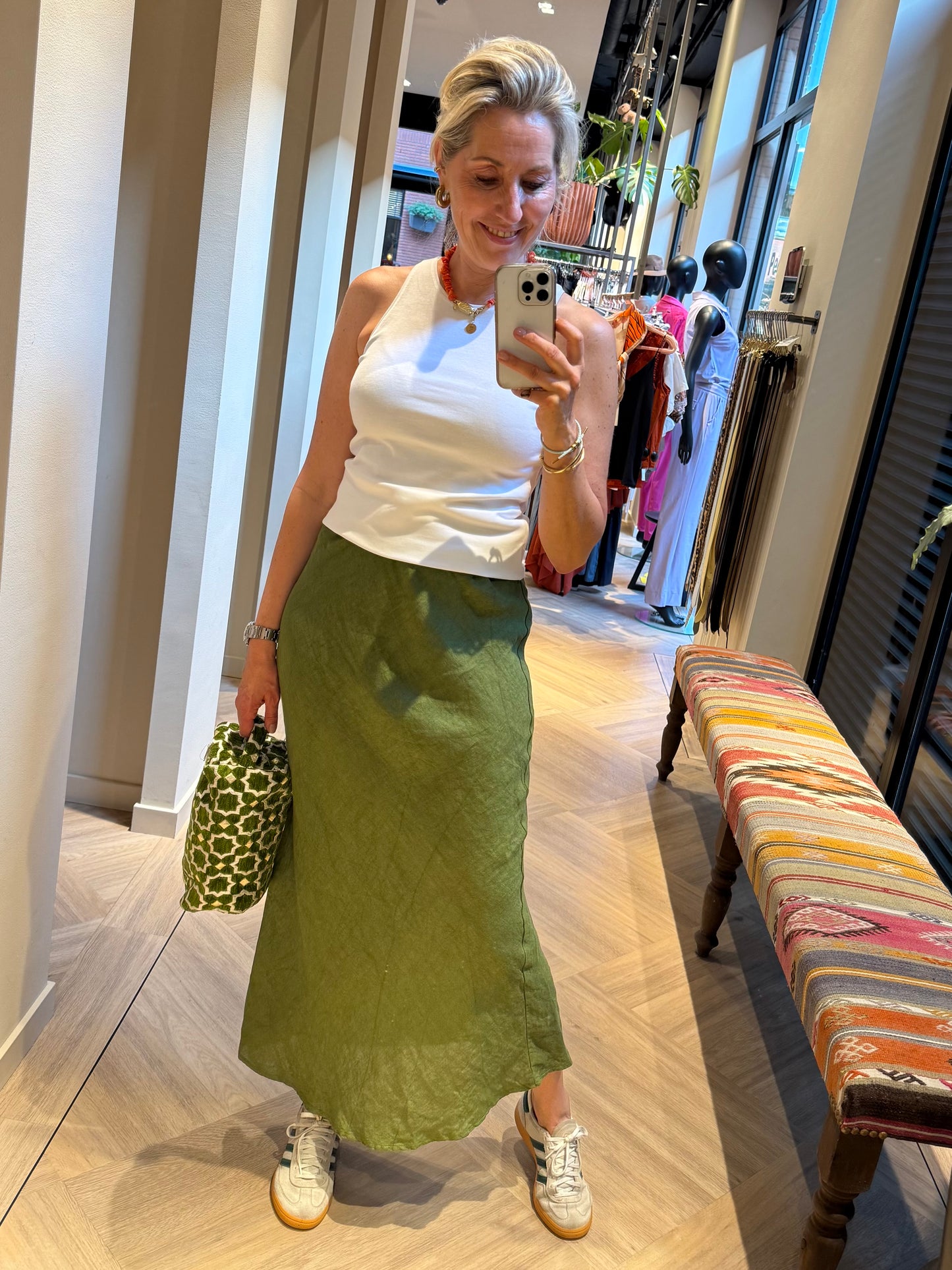 Toilet Tas Zelia Velour Print Groen