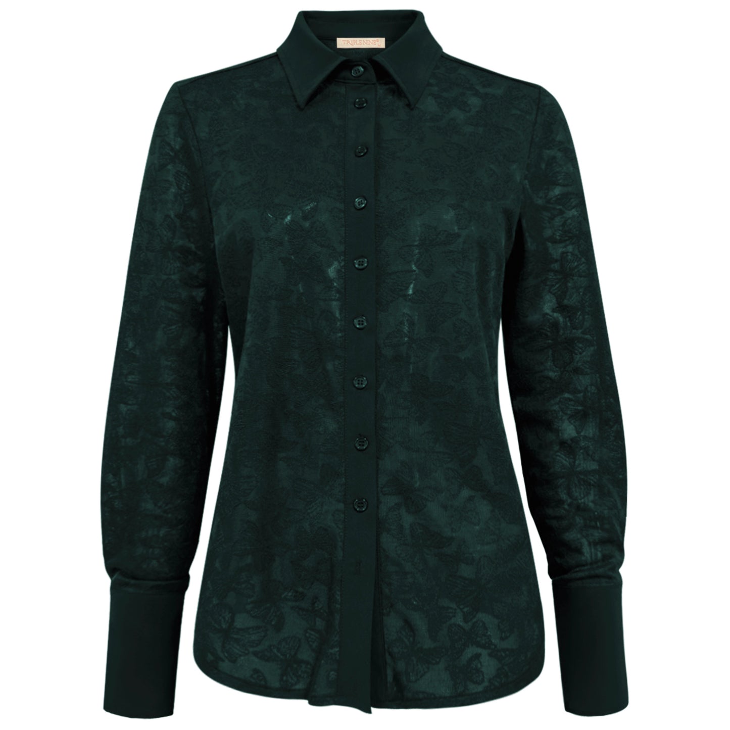 Triple Nine - Travel Blouse Butterfly Groen - 5920 - Peet kleding