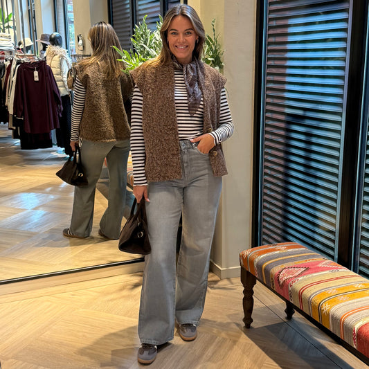 Azzurro Fleece Gilet Bruin - Peet kleding