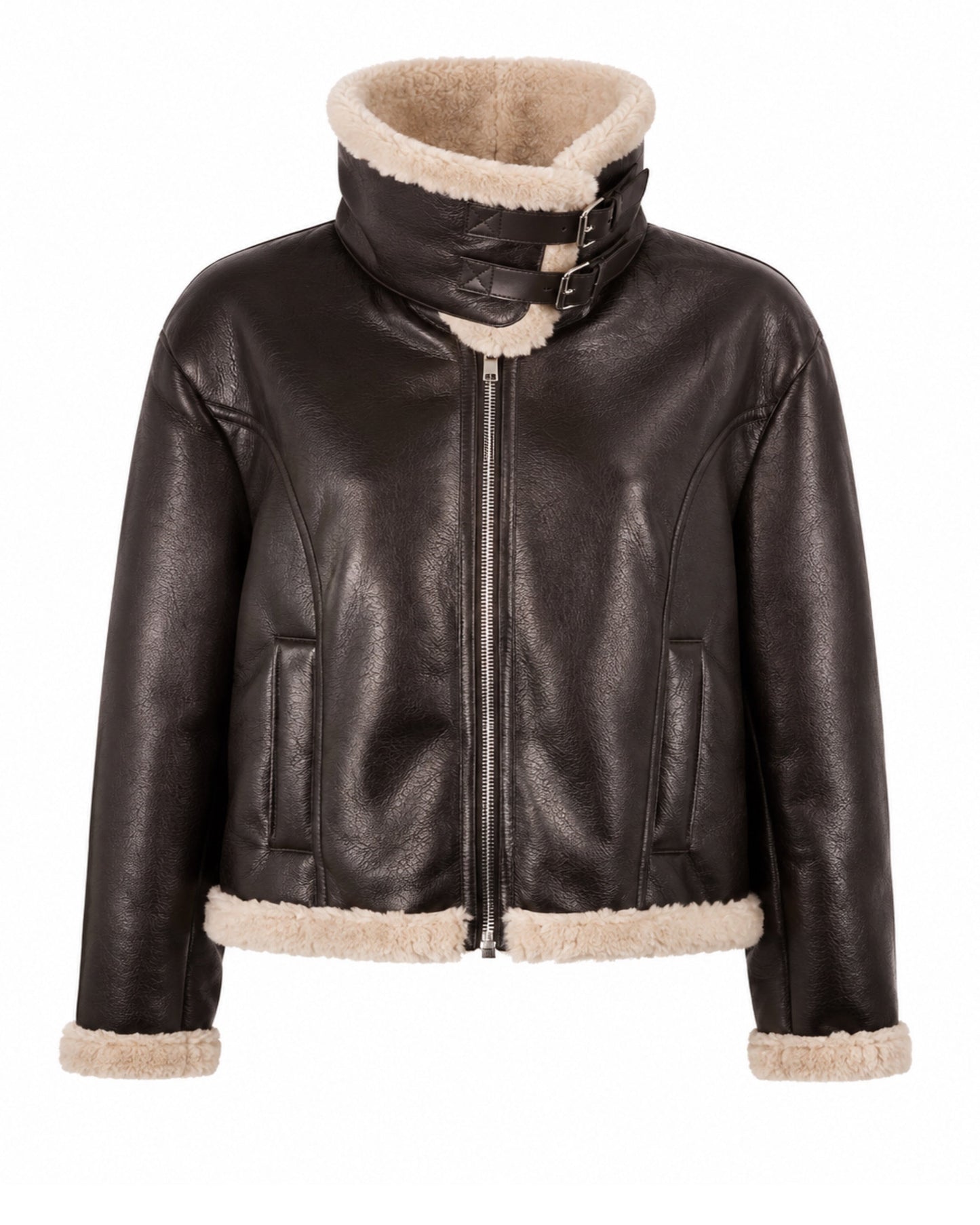 With Black Pop Aviator Jacket Chocolate