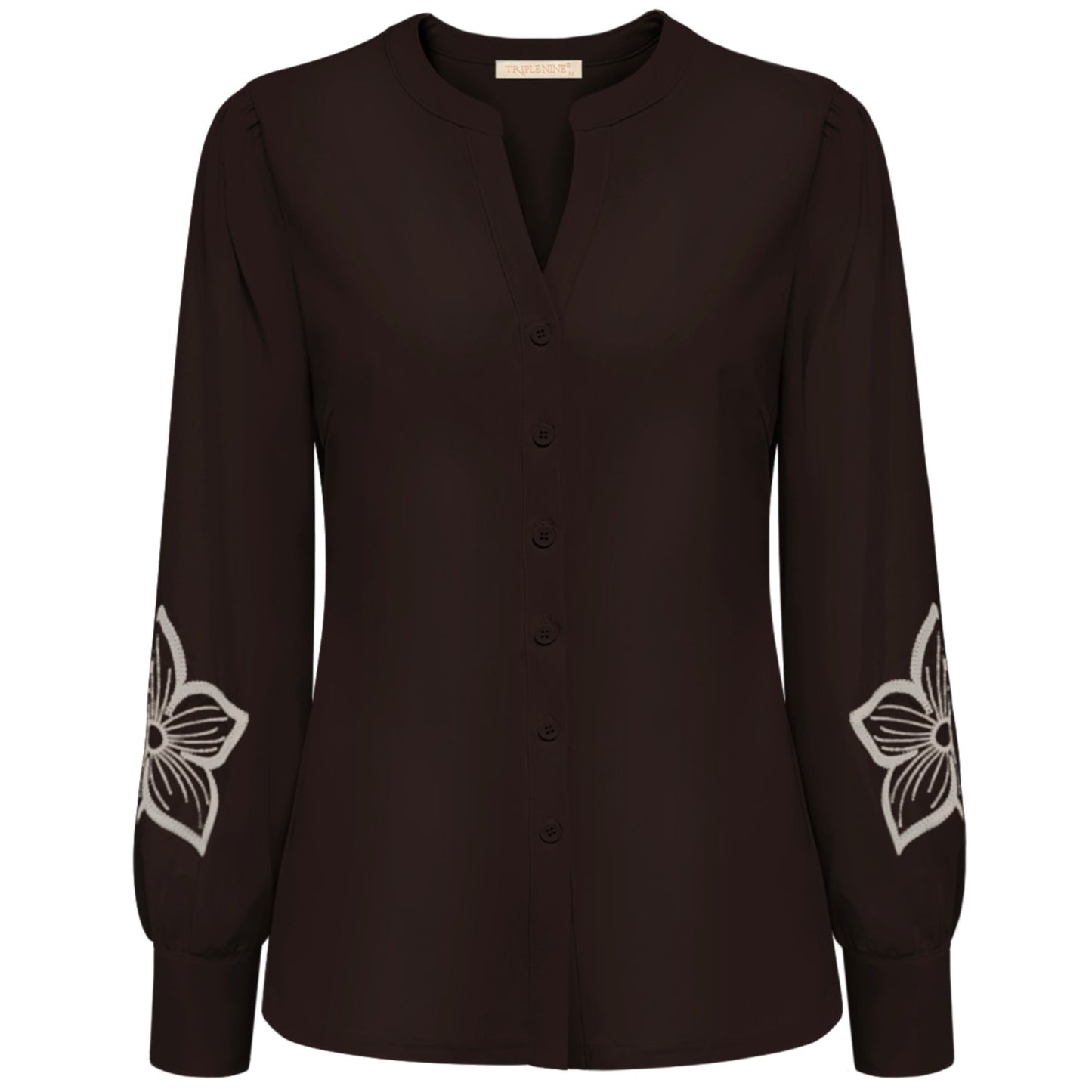 Triple Nine - Travel Blouse Jolie Donkerbruin - 5924 - Peet kleding