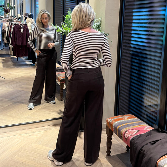 Ichi Shirt Cella Streep Bruin - Peet kleding