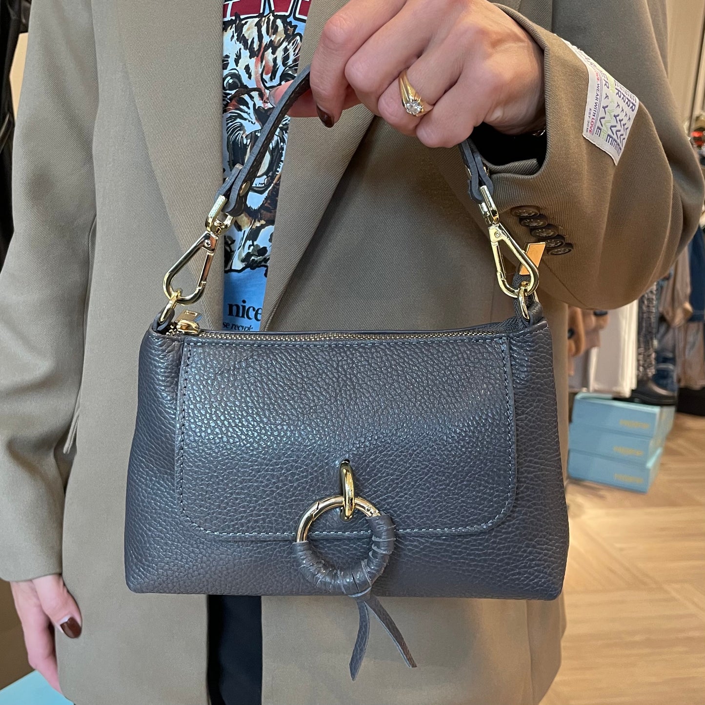 Tas Cosi Classic Grain Donkergrijs - Peet kleding
