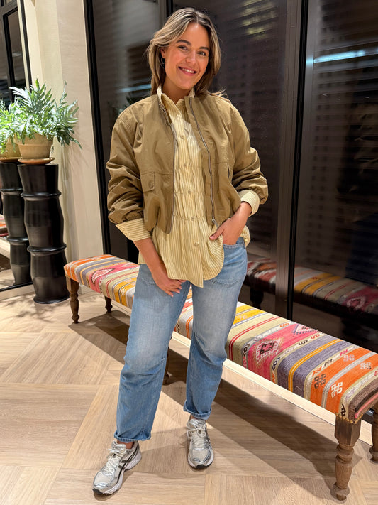 Ambika Blouse Ecem Streep Geel - Peet kleding