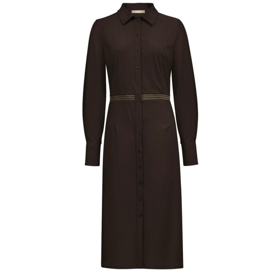 Triple Nine - Travel Jurk Cameron Donkerbruin - 51811 - Peet kleding