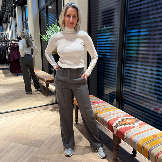 Yaya Top Rib Wit - Peet kleding