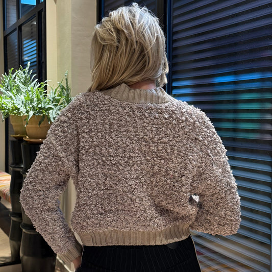 Zhrill Vest Gloria Bouclé Taupe - Peet kleding