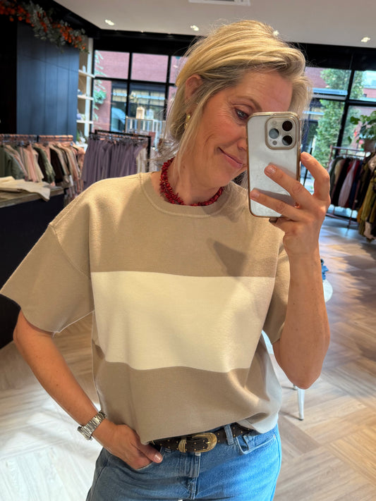 Yaya Trui Contrast Cashmere Grey