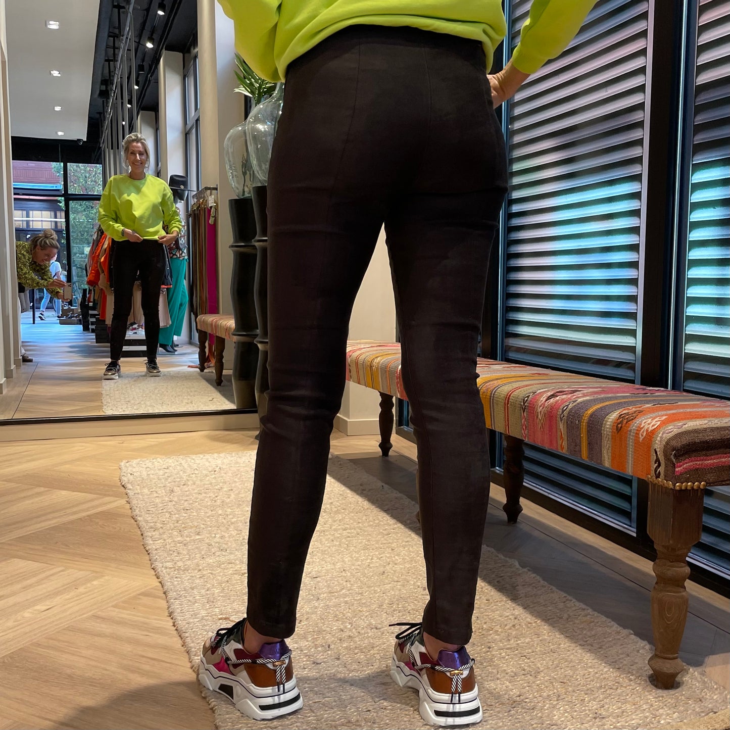 Blue Fire Donna Skinny Suedine Donkergrijs - Peet kleding