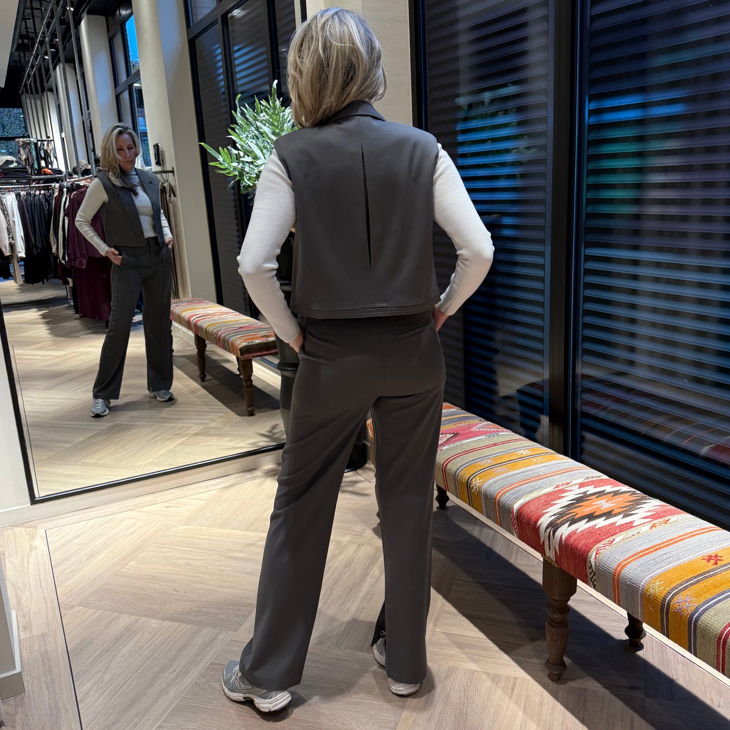 Yaya Wide Pantalon Grijs - Peet kleding