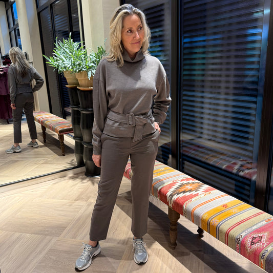 Yaya High Pantalon Taupe - Peet kleding