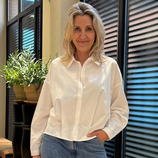 Yaya Poplin Blouse Wit - Peet kleding