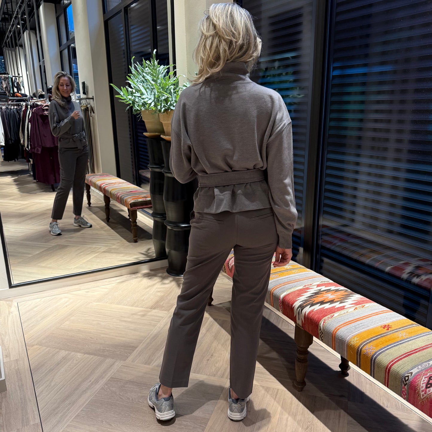 Yaya High Pantalon Taupe - Peet kleding