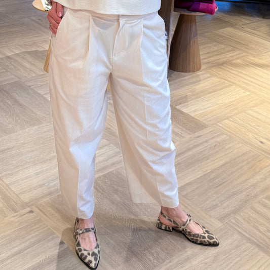 Ichi Broek Wallis Ecru - Peet kleding