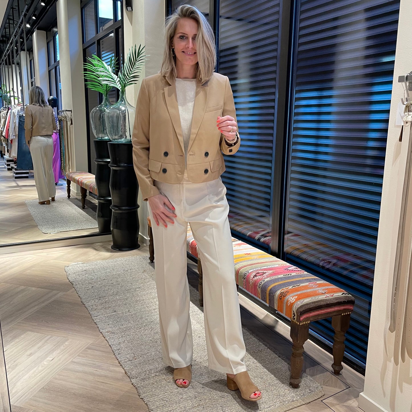 Yaya Korte Blazer Bruin - Peet kleding