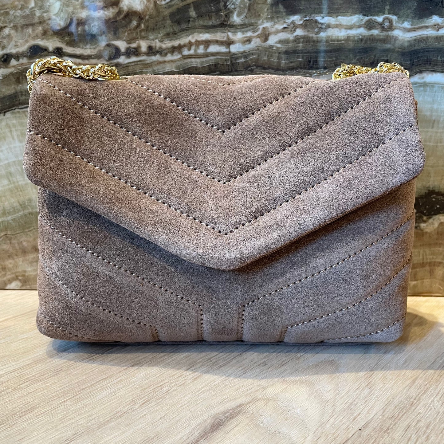 Tas Seline Leder Taupe - Peet kleding