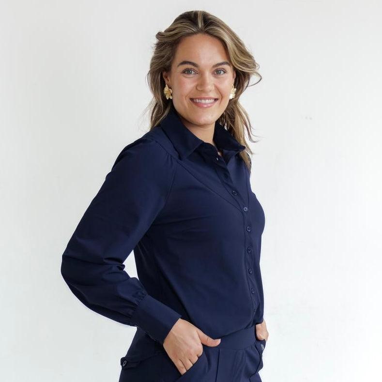 Triple Nine - Travel Blouse Moon Navy - 5919 - Peet kleding