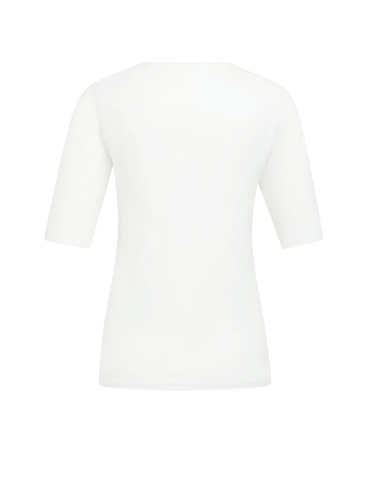 Yaya T-Shirt Ronde V-hals Wit - Peet kleding
