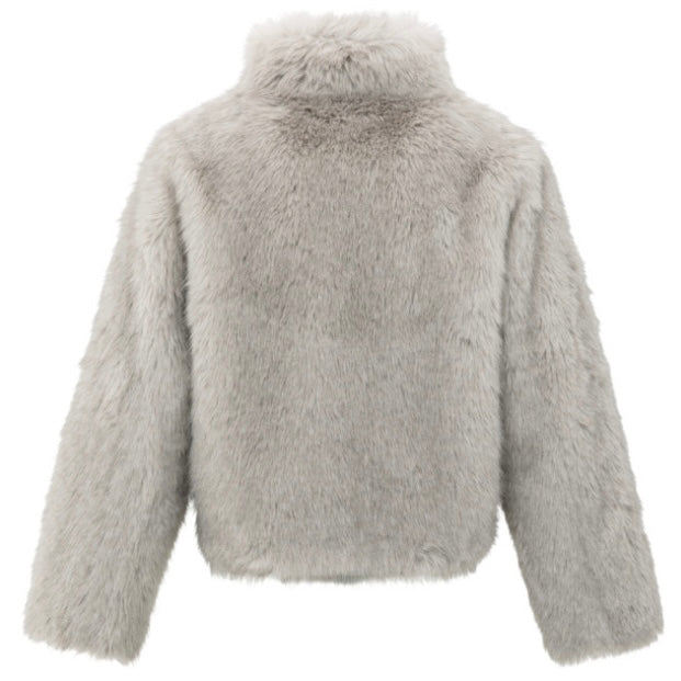 Yaya Faux Fur Jacket Grijs