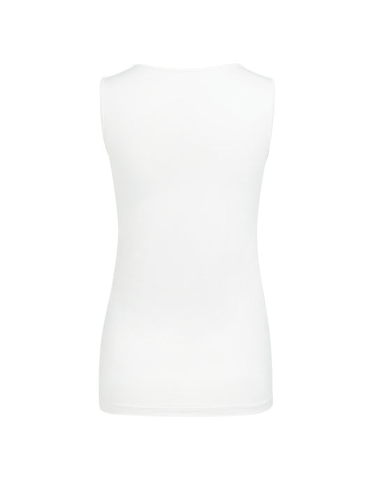 Yaya Singlet Ronde V-hals Wit - Peet kleding