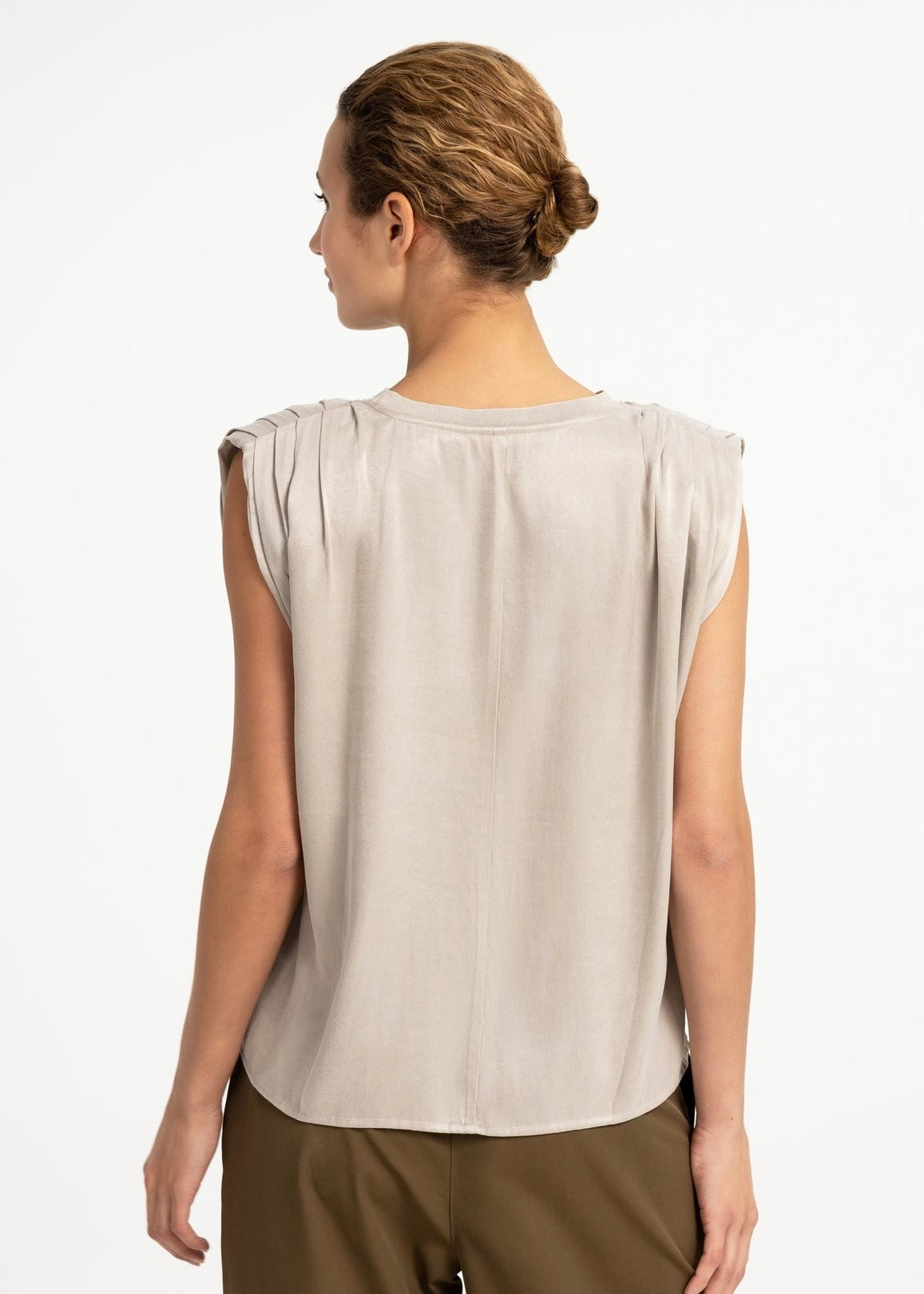 Yaya Top Silk Cashmere Grey - Peet kleding