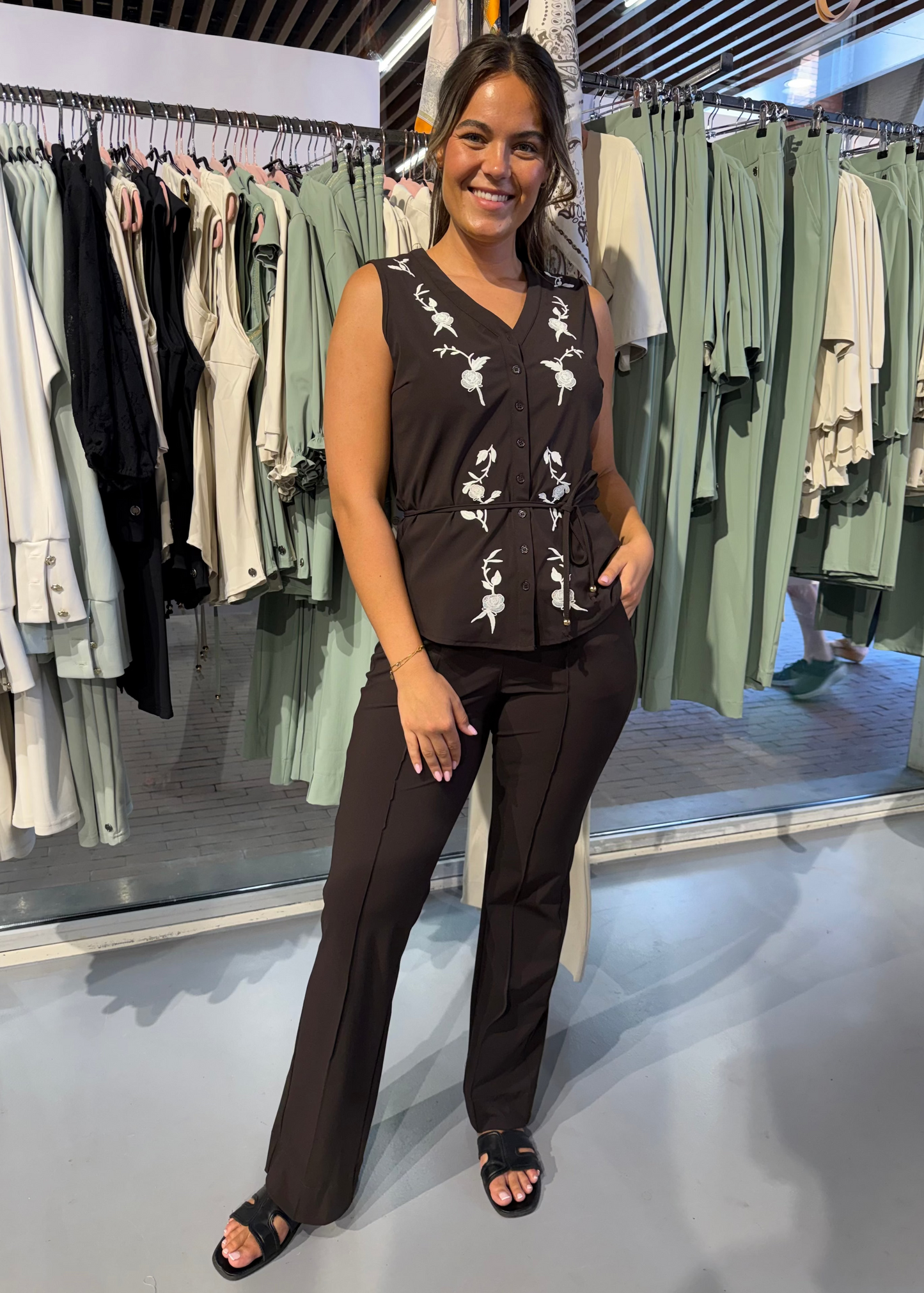 Triple Nine Travel Blouse Isabelle Donkerbruin - 5938 - Peet kleding