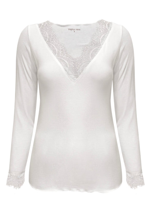 Triple Nine - Cashmere Top Lou Lou Creme - 9003 - Peet kleding