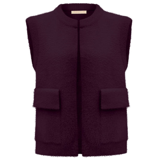 Triple Nine - Fluffy Gilet Inky Aubergine - 9001 - Peet kleding