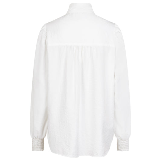 Red Button Blouse Bow Offwhite - Peet kleding